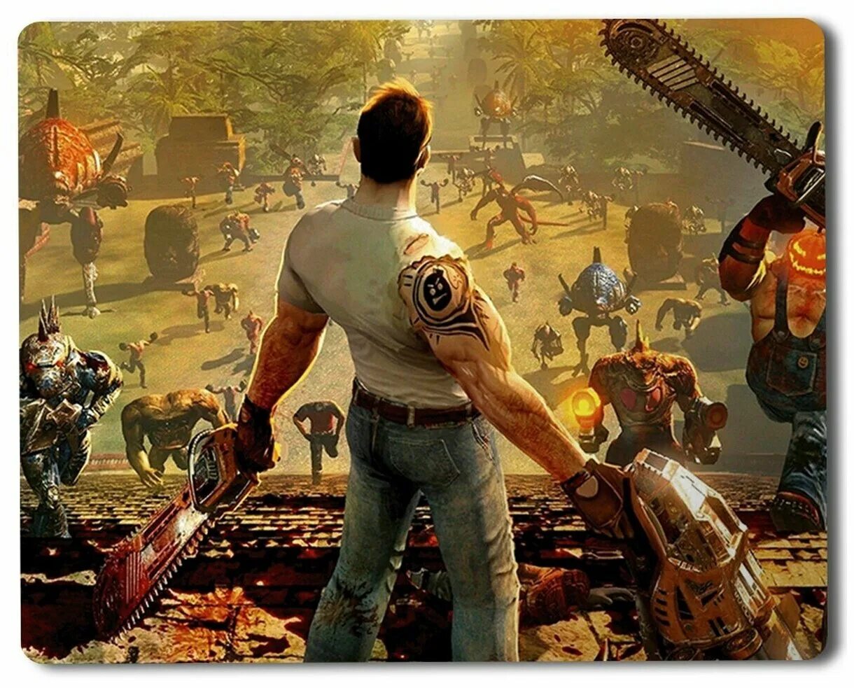 Прикольная игра фото Геймерский коврик Serious Sam сериос сэм, серьезный сэм, персонаж, демоны, монст