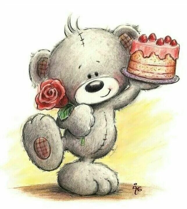 Прикольная картинка с днем рождения мишка Pin di HV3BOYS su Bears Buon compleanno, Immagini, Illustrazione carina