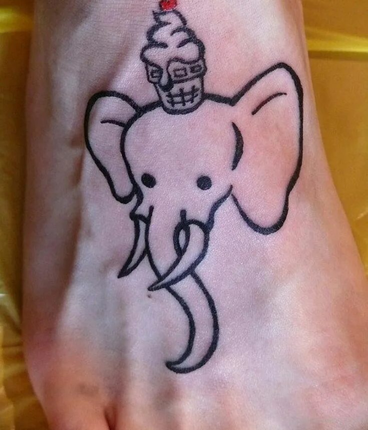 Прикольное тату фото Elephant Face Tattoo On Foot Tattoo Designs Tattoo Pictures Elephant Face Tattoo