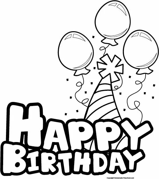 Прикольные картинки с днем рождения черно Pin on Planner Birthday coloring pages, Happy birthday coloring pages, Happy bir