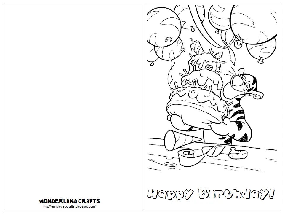 Прикольные картинки с днем рождения черно Wonderland Crafts: Birthday Birthday cards to print, Coloring birthday cards, Fr