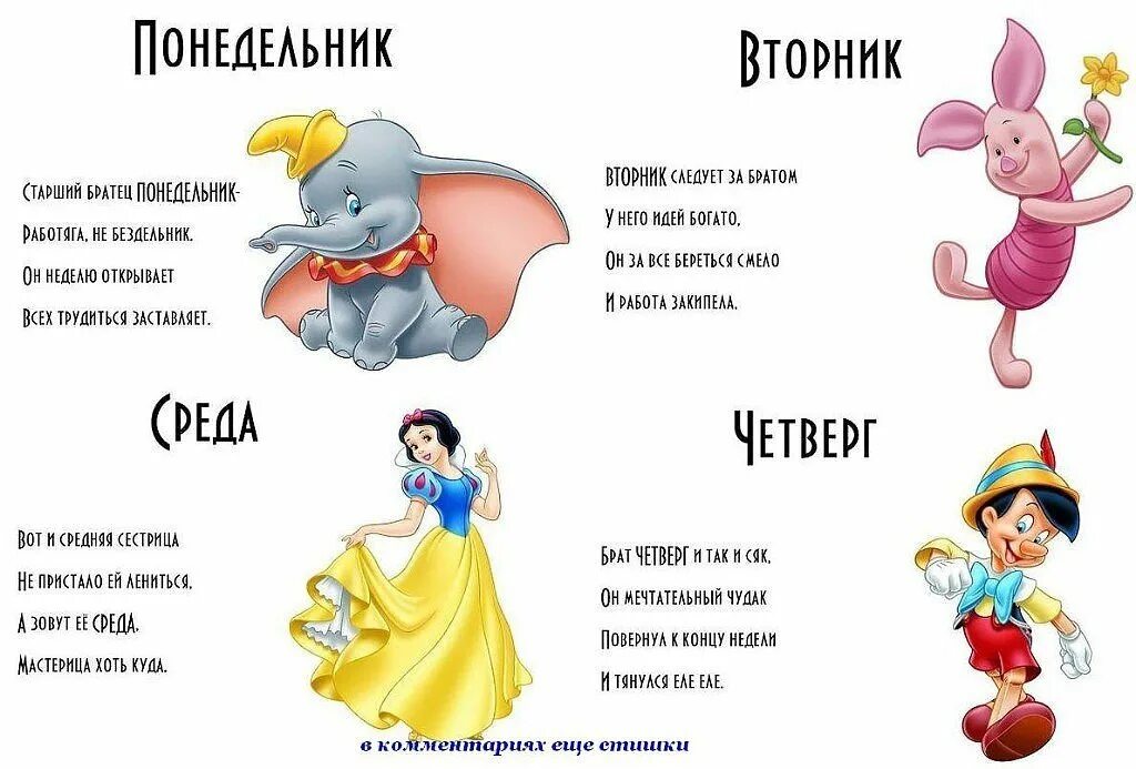 Прикольные картинки с днями неделями Дни недели коротко