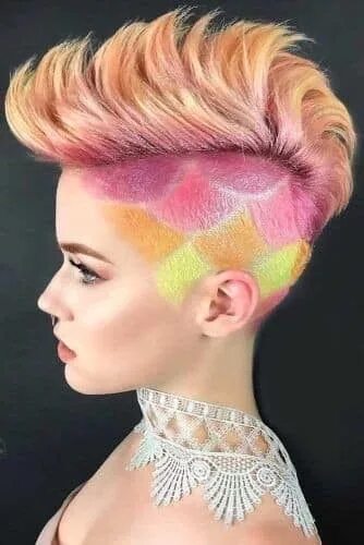 Прикольные короткие прически Pin on Hair Hairstyles Cut Color Undercut hair designs, Hair trends, Hair design