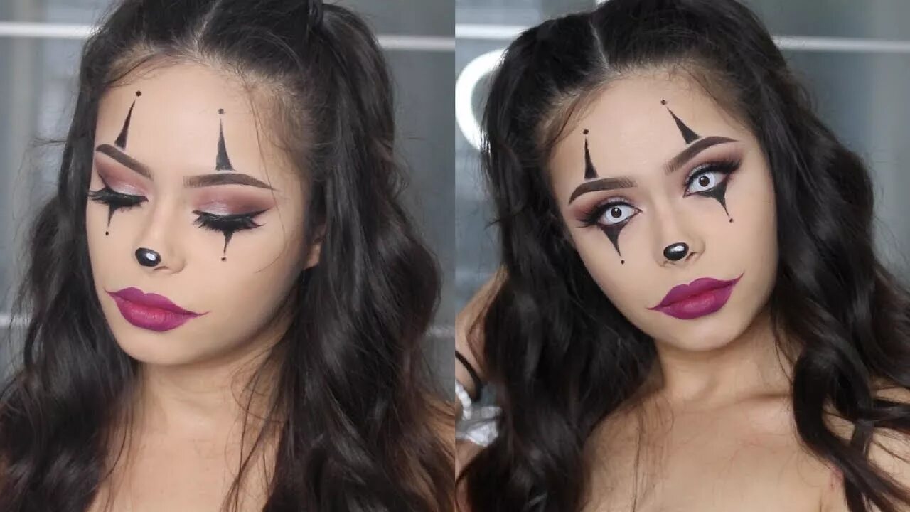 Прикольные легкие макияжи Easy Clown Halloween Makeup Tutorial - YouTube