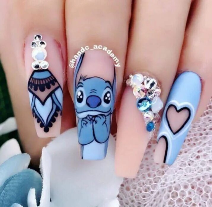 Прикольные ногти дизайн 2024 15 Diseños de uñas inspirados en películas Disney Disney acrylic nails, Nail des