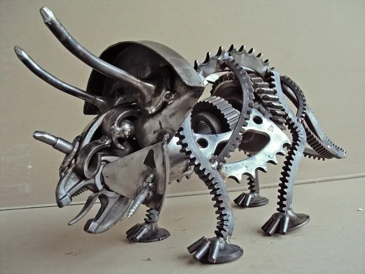 Прикольные поделки самоделки Triceratops Metal art, Scrap metal art, Metal artwork