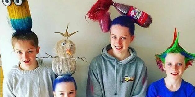 Прикольные прически для 9 лет Parents Who Take 'Crazy Hair Day' To A Whole New Level Crazy hair, Crazy hair da