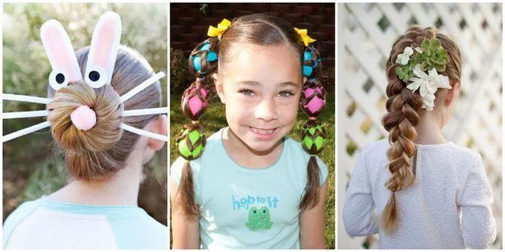 Прикольные прически для девочек короткие Cute Easter Hairstyles #braidsforkids Easter hairstyles, Cute hairstyles for kid