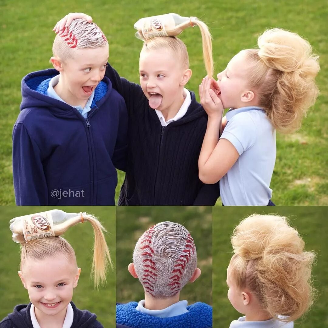 Прикольные прически для девочек короткие волосы jehat hair - My crazy kids for crazy hair day at school! Hallie... Crazy hair, C