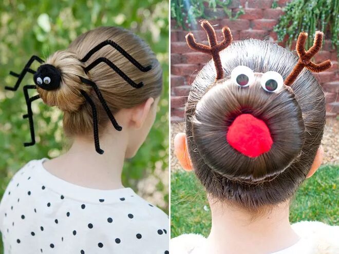 Прикольные прически для девочек легкие The Best Hairdos From "Crazy Hair Day" at Schools Crazy hair days, Crazy hair, H