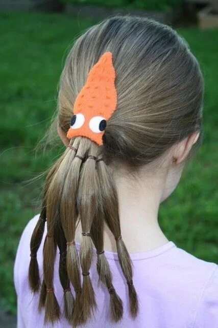 Прикольные прически в школу SQUID Felt Hair Clip Etsy Çocuk saç stilleri, Küçük kız saçı, Saç