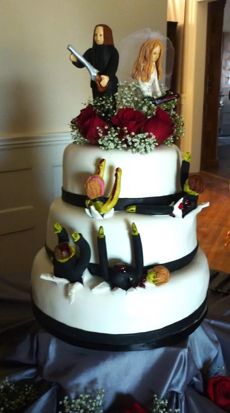 Прикольные торты на свадьбу фото zombie wedding - Google Search Zombie wedding cakes