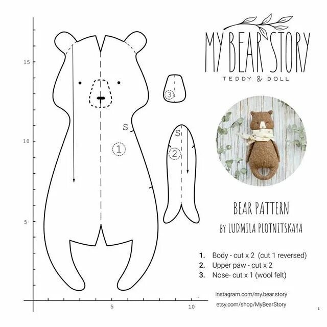 Прикольные выкройки игрушек Хэштег #mybearstory_patterns в Instagram * Фото и видео Teddy bear sewing patter