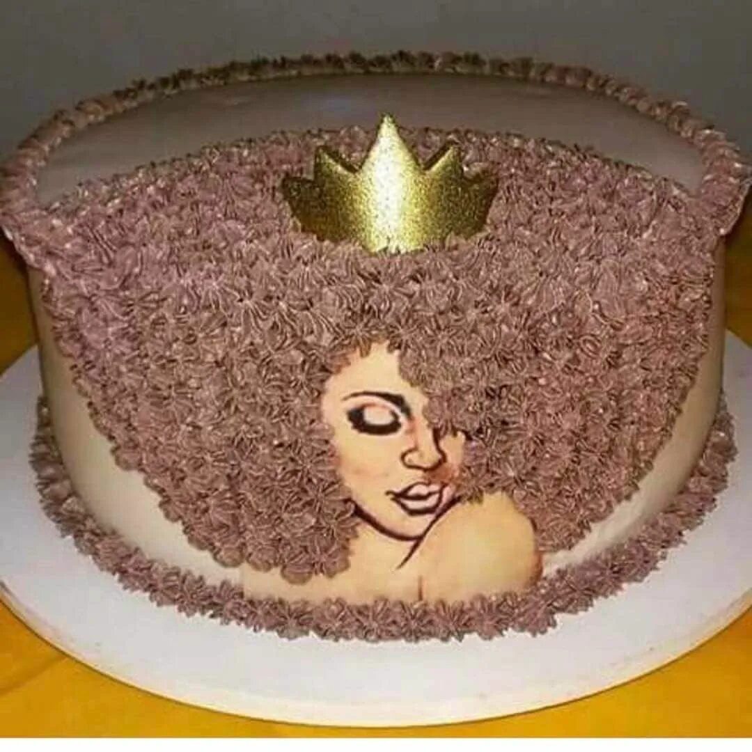 Прикольный декор торта девушке Black Queen Afro Cake Торт, Украшение тортов, Приготовление торта