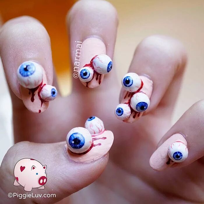 Прикольный дизайн маникюра O Verso do Inverso Crazy nail designs, Crazy nail art, Pig nail art