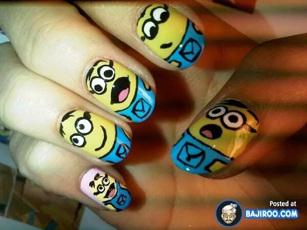 Прикольный красивый маникюр Eeepp! Despicable me is my favorite! Simple nail designs, Best nail art designs,