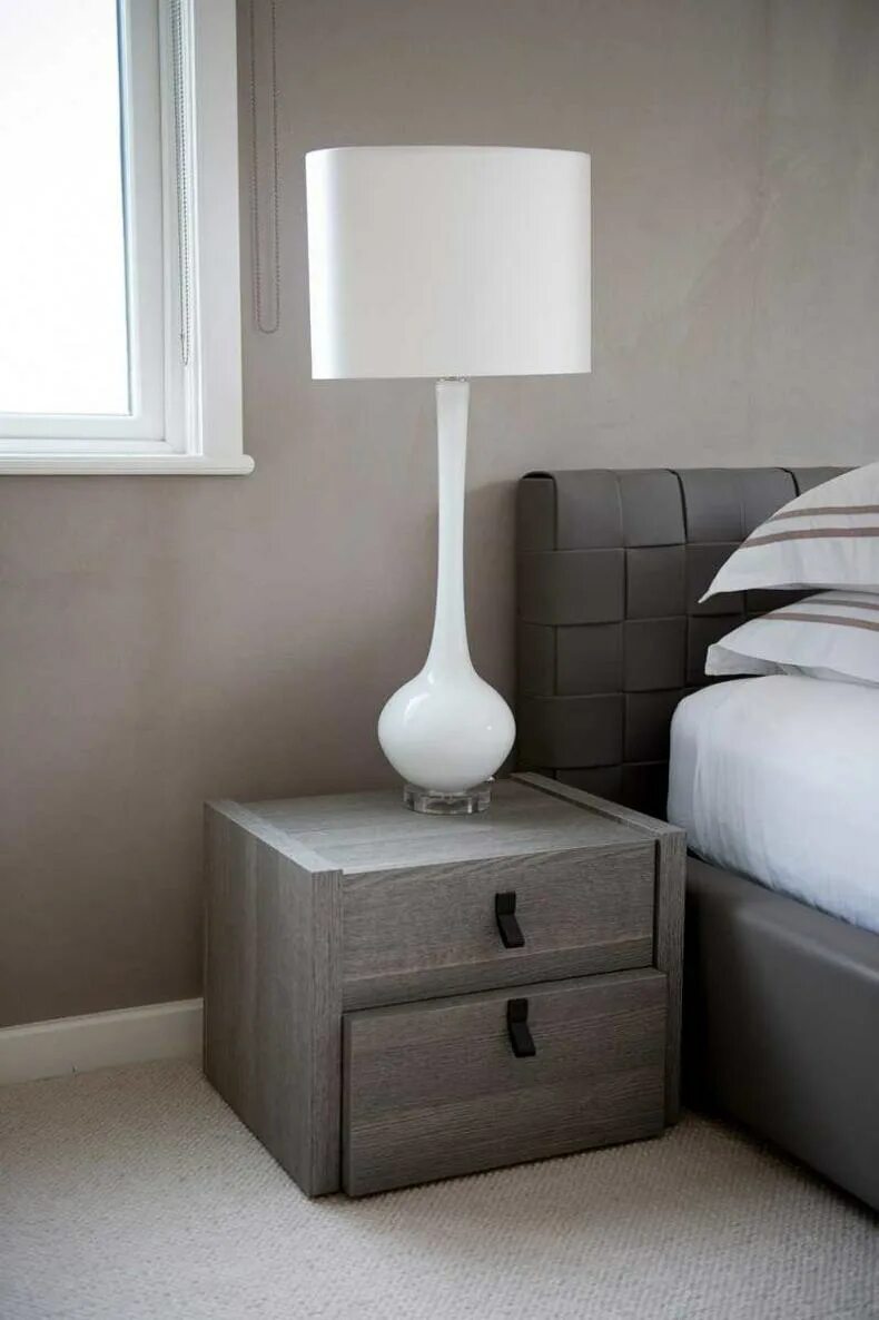 GRAY DIY BOARD AND BATTEN IN NEUTRAL BEDROOM WITH IKEA NIGHTSTAND Bedroom night 