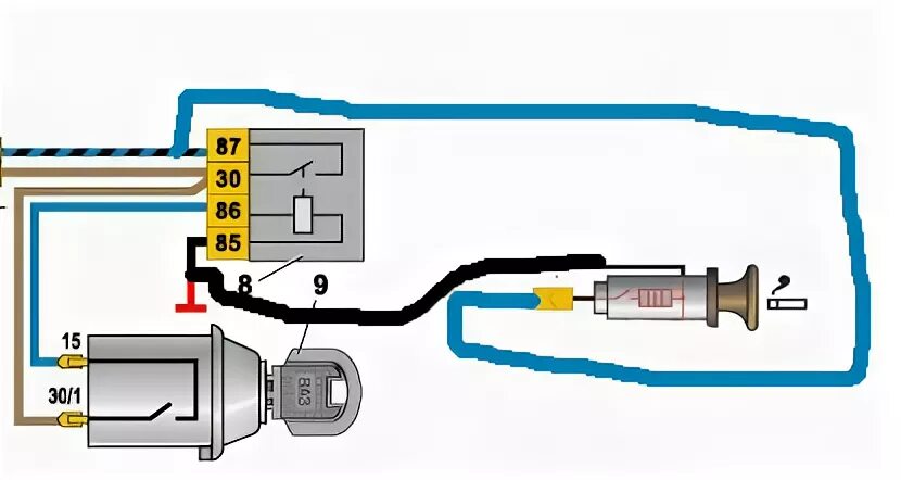 Прикуриватель ВАЗ 2113, 2114, 2115 схема подключения