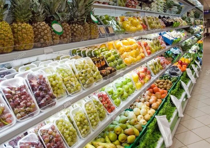 Прилавки в магазине с фруктами фото Fruits in shop - Stock Photo , #AFF, #shop, #Fruits, #Photo, #Stock #AD Easy foo