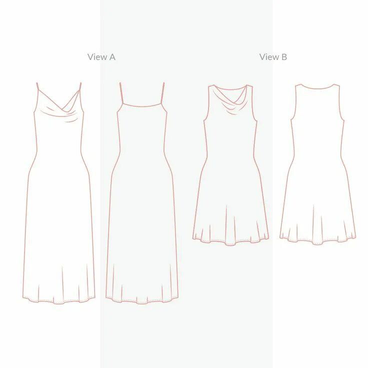 Прилегающее платье выкройка Slip dress Sewing Pattern, Cowl neck dress sewing pattern, Bias-cut Dress patter