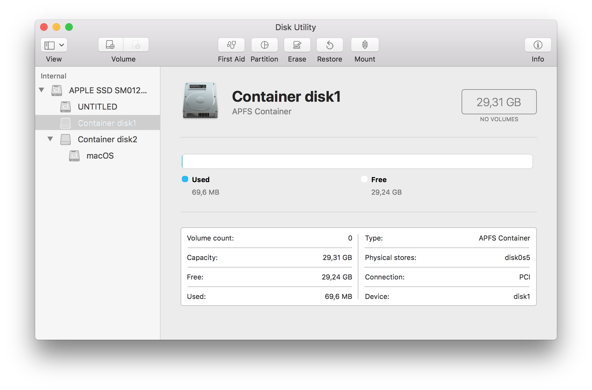 Приложение диски удалила фото Unable to remove a container disk on MacBook Pro SSD - GeneraCodice