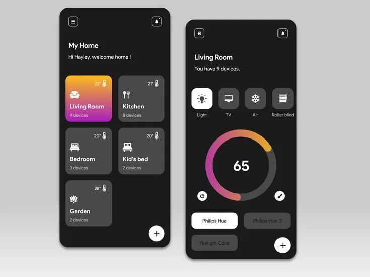 Приложение дизайн квартиры для телефона бесплатно Smart Home app - Dark mode in 2024 Mobile app design inspiration, App design, Mo