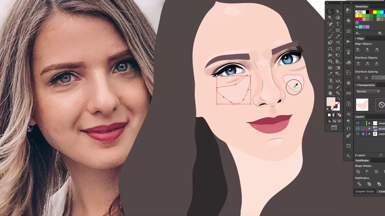 Приложение для артов по фото Draw Vector portrait Speed Art - Adobe illustrator - YouTube