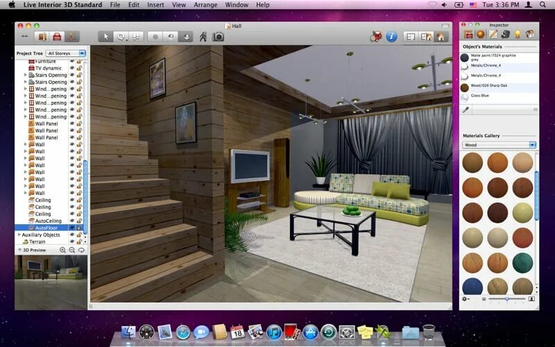 Приложение для дизайна интерьера дома бесплатно Live Interior 3D, l'applicazione di interior design su Mac