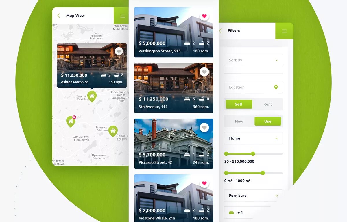 Приложение для оформления квартиры GomoCity: real estate app :: Behance