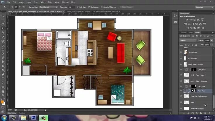 Приложение для планировки квартиры Adobe Photoshop - Rendering a Floor Plan - Part 1 - Introduction - Brooke Godfre