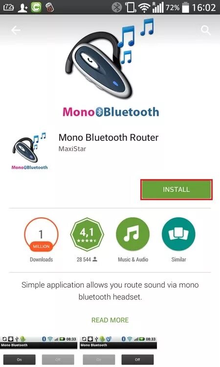 Приложение для подключения блютуз устройств Application for Bluetooth headset on Android