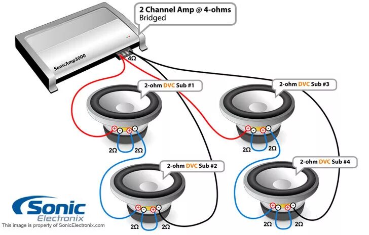 Приложение для подключения двух колонок одновременно Power Acoustik BAMF-124 3500W Peak 12" Dual 4-Ohm Car Subwoofer