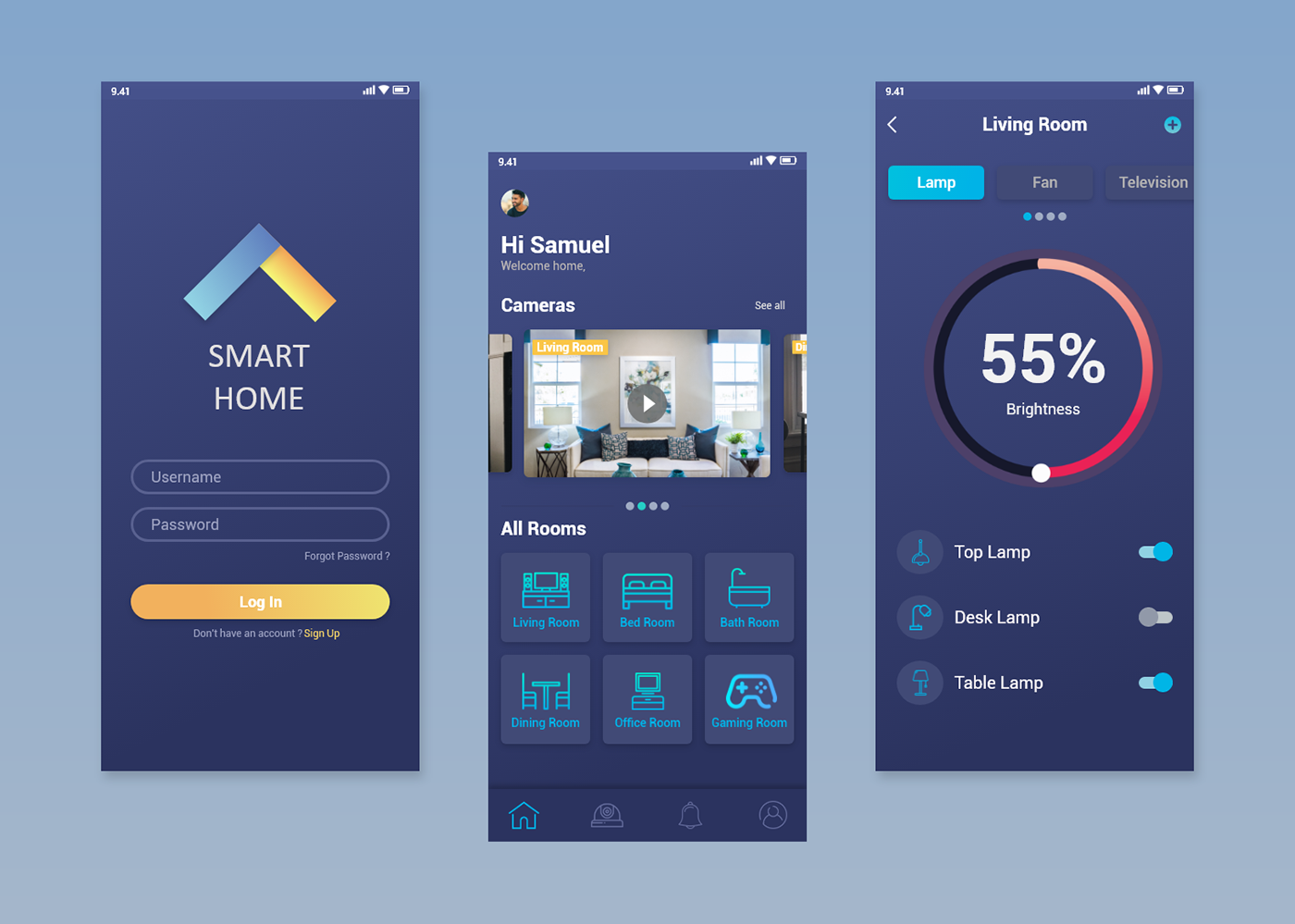 Приложение для подключения смарт телефона Smart Home App :: Behance