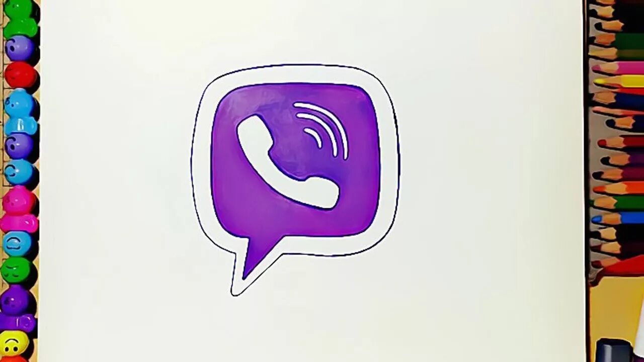 Приложение для срисовки фото на бумагу How to Draw the Viber App Logo - YouTube