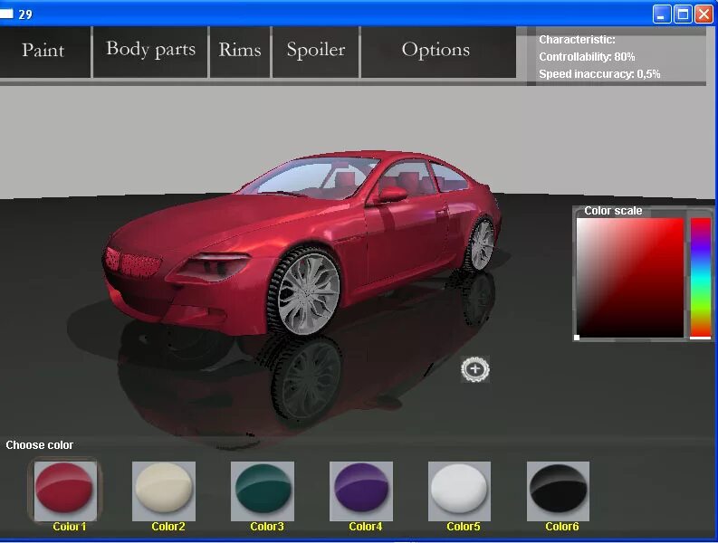 Приложение для тюнинга авто 3д Приложение где можно менять цвет