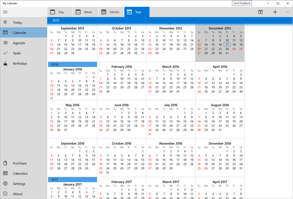 Приложение календарь на год Microsoft Apps