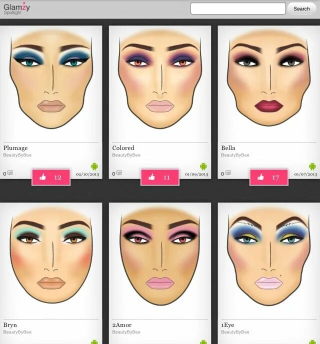 Приложение красивый макияж Glamzy Pro iPhone app to create face charts Face chart, Makeup face charts, Skin