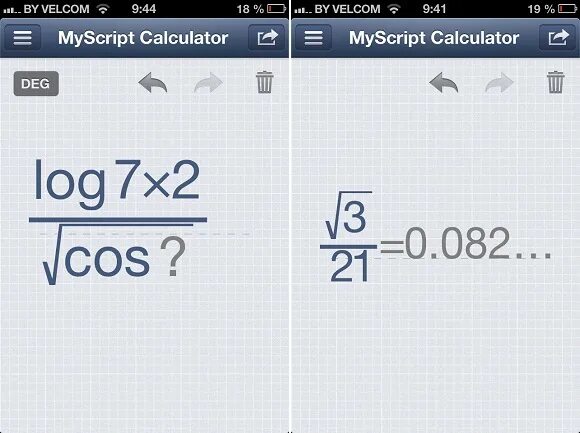 Приложение ответы по фото математика MyScript Calculator. В помощь учащимся