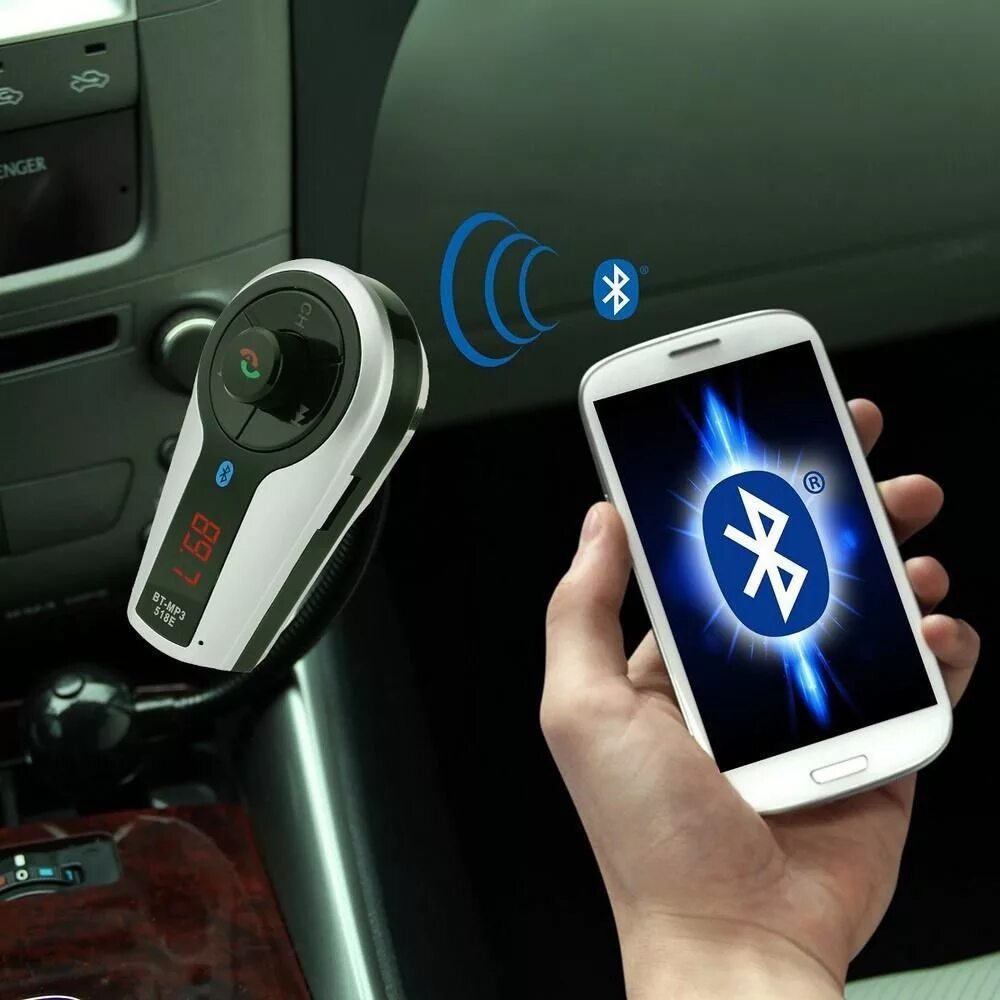 Приложения для подключения блютуз к машине Bluetooth Car MP3 Player Wireless FM Transmitter FM Modulator Audio Hands free C