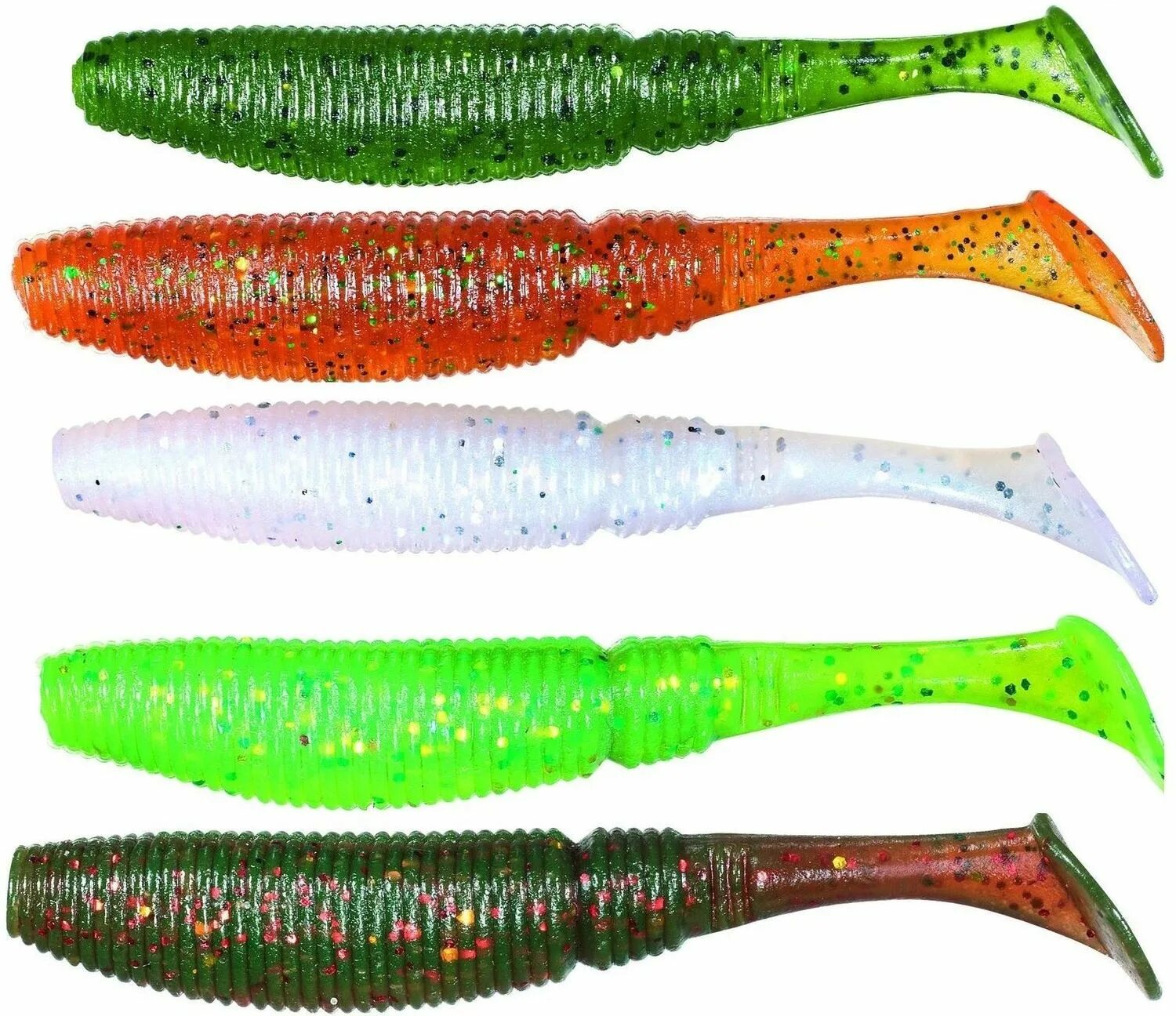 Приманки какой купить Мягкая приманка Slit Shad 3.3 - 85MM - (020+044+029+043+040 Набор разных цветов)