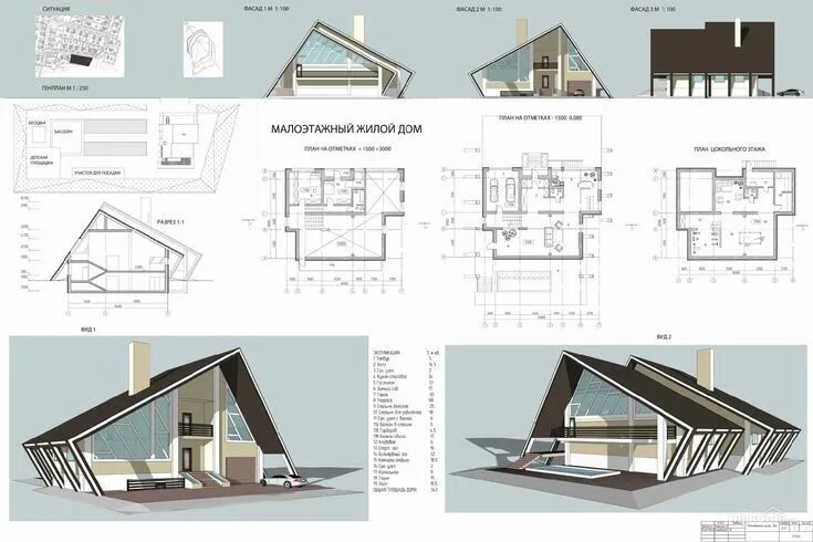 Пример архитектурного проекта частного дома Pin by Dacenkovaleriya on Архитектура Arsitektur, Desain, Desain interior