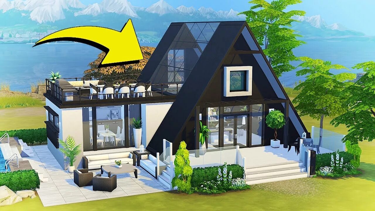 Пример дом сайт HOW TO: A-FRAME ROOF/HOUSE The Sims 4 Tutorial - YouTube