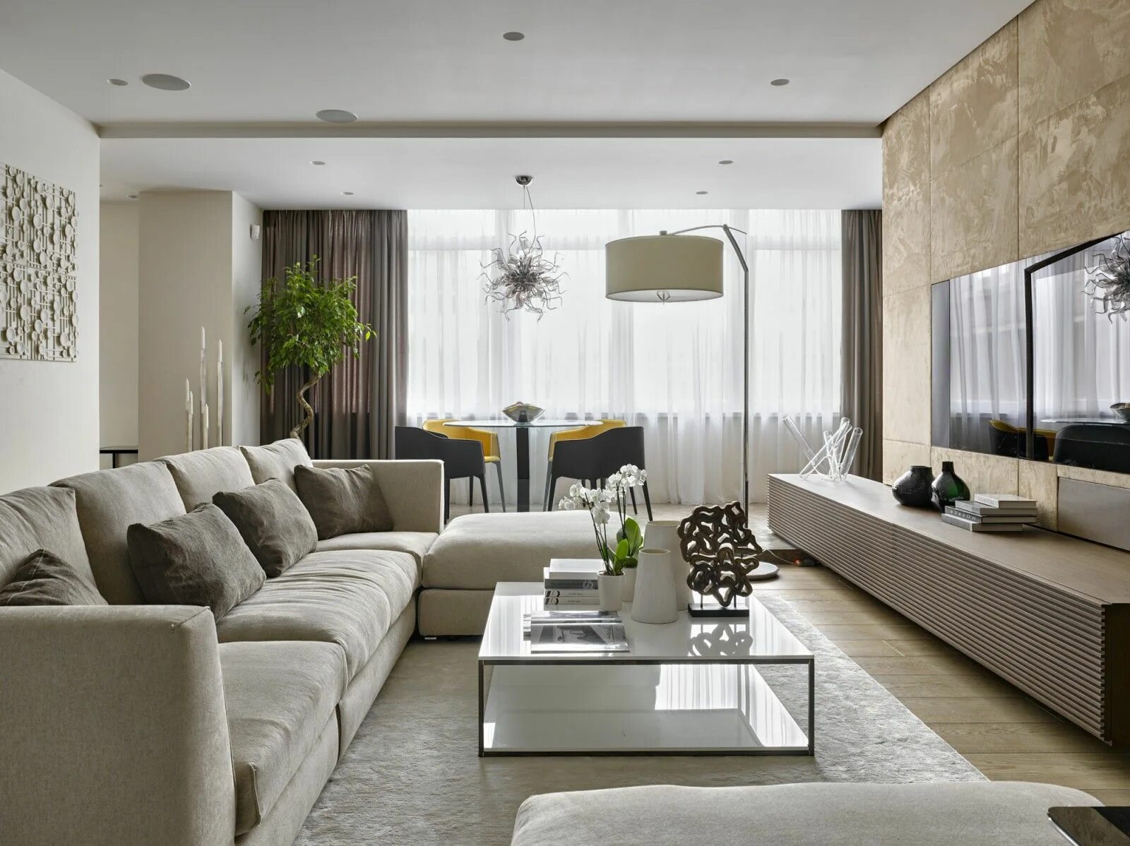 Пример интерьера гостиной в современном стиле главная спальня Modern apartment living room, Living room design modern, Modern 