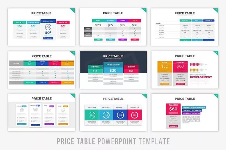 Пример красивого оформления таблицы Price Table Presentation Template Powerpoint templates, Presentation templates, 