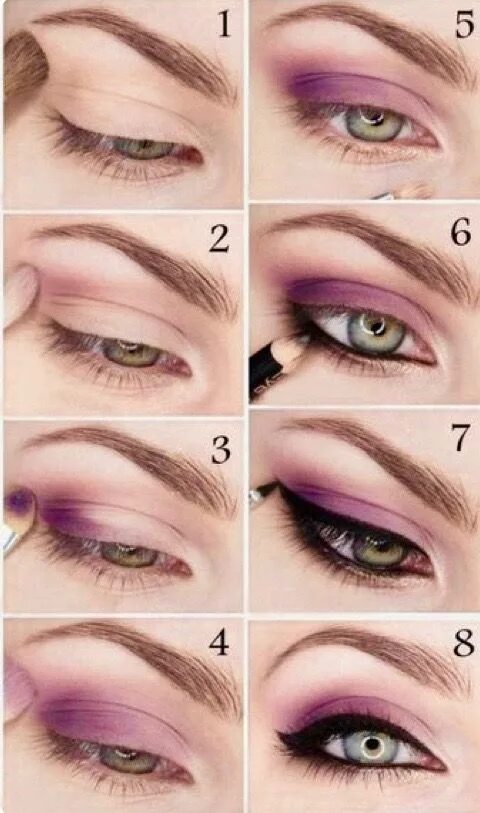 Пример макияжа глаз Makeup tutorial (With images) Eye makeup steps, Smokey eye makeup tutorial, Purp