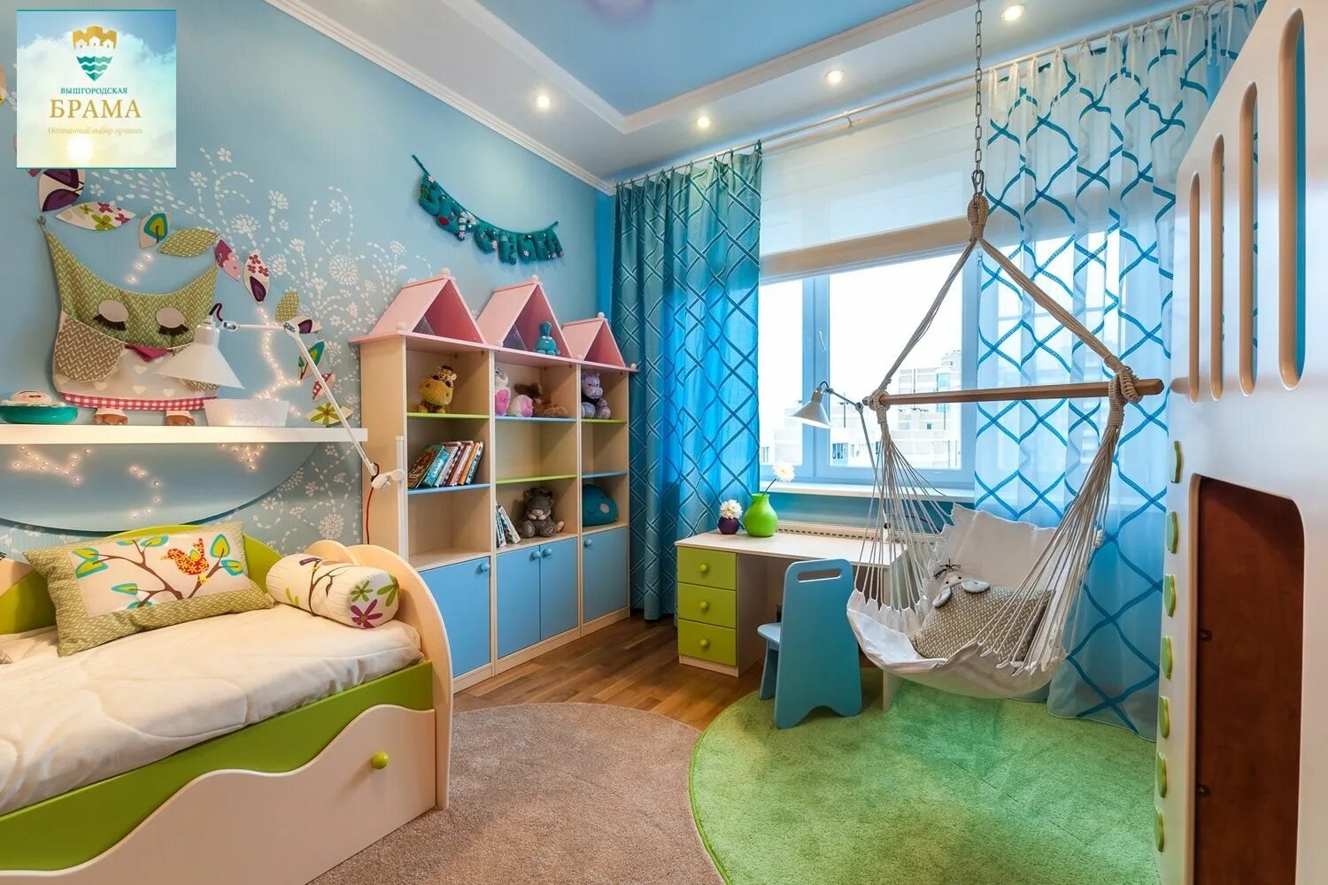 Пример оформления детской комнаты Идеи интерьера детской комнаты Kids bedroom designs, Blue kids room, Kids room f