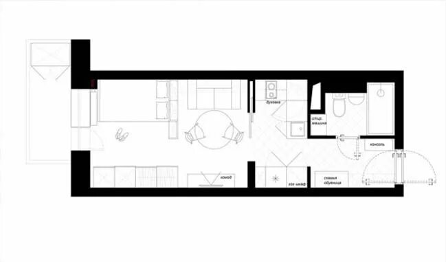 Пример планировки студий Small apartment 25sqm in St Petersburg Apartment floor plans, Small apartment pl