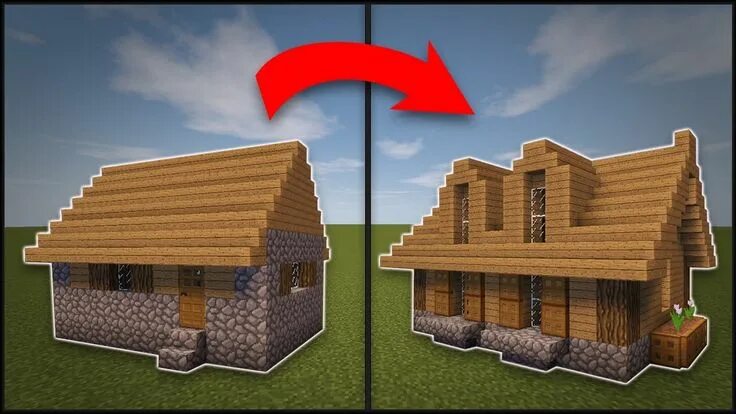 Пример постройки дома Minecraft: How To Remodel A Village Large House Minecraft houses, Minecraft desi