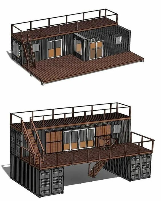 Пример проекта дома из морских контейнеров Source on m.alibaba.com Container house, Container house plans, Building a conta