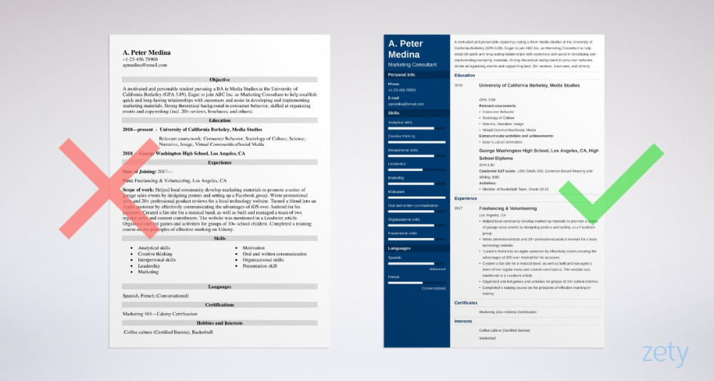 Пример резюме дому How to Write a Resume with No Experience & Get the First Job Teacher resume temp